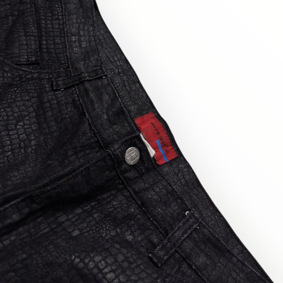 Snake Pattern Denim Jeans